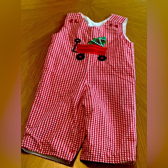 Boys Seersucker Christmas Longall - Picture 2 of 3